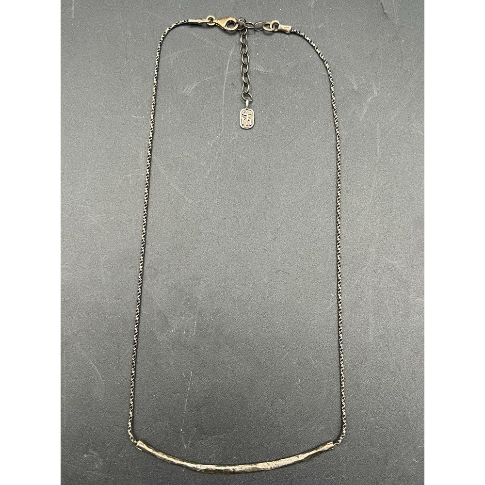 Vintage Sterling Silver Modernist 925 Israel Handmade Necklace Signed